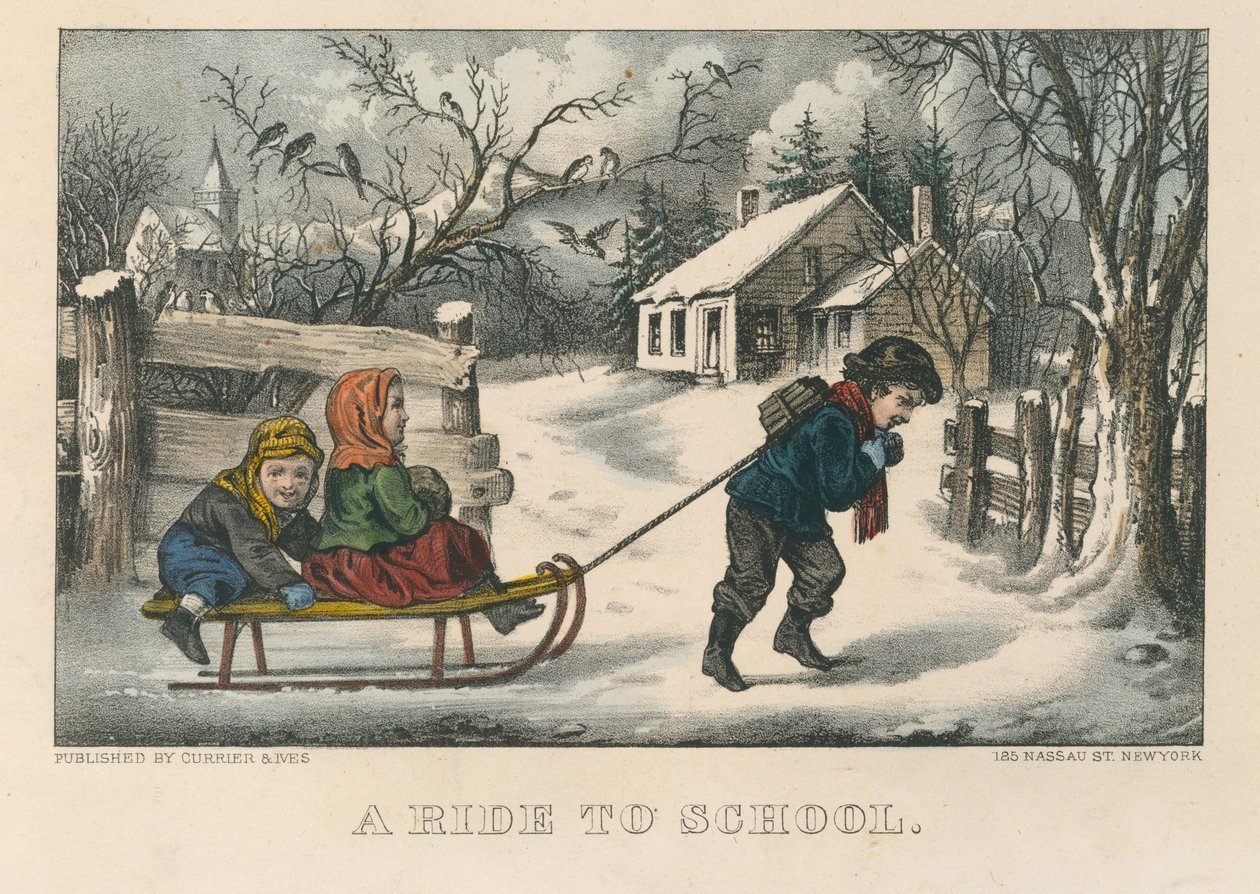 En tur till skolan av Currier and Ives