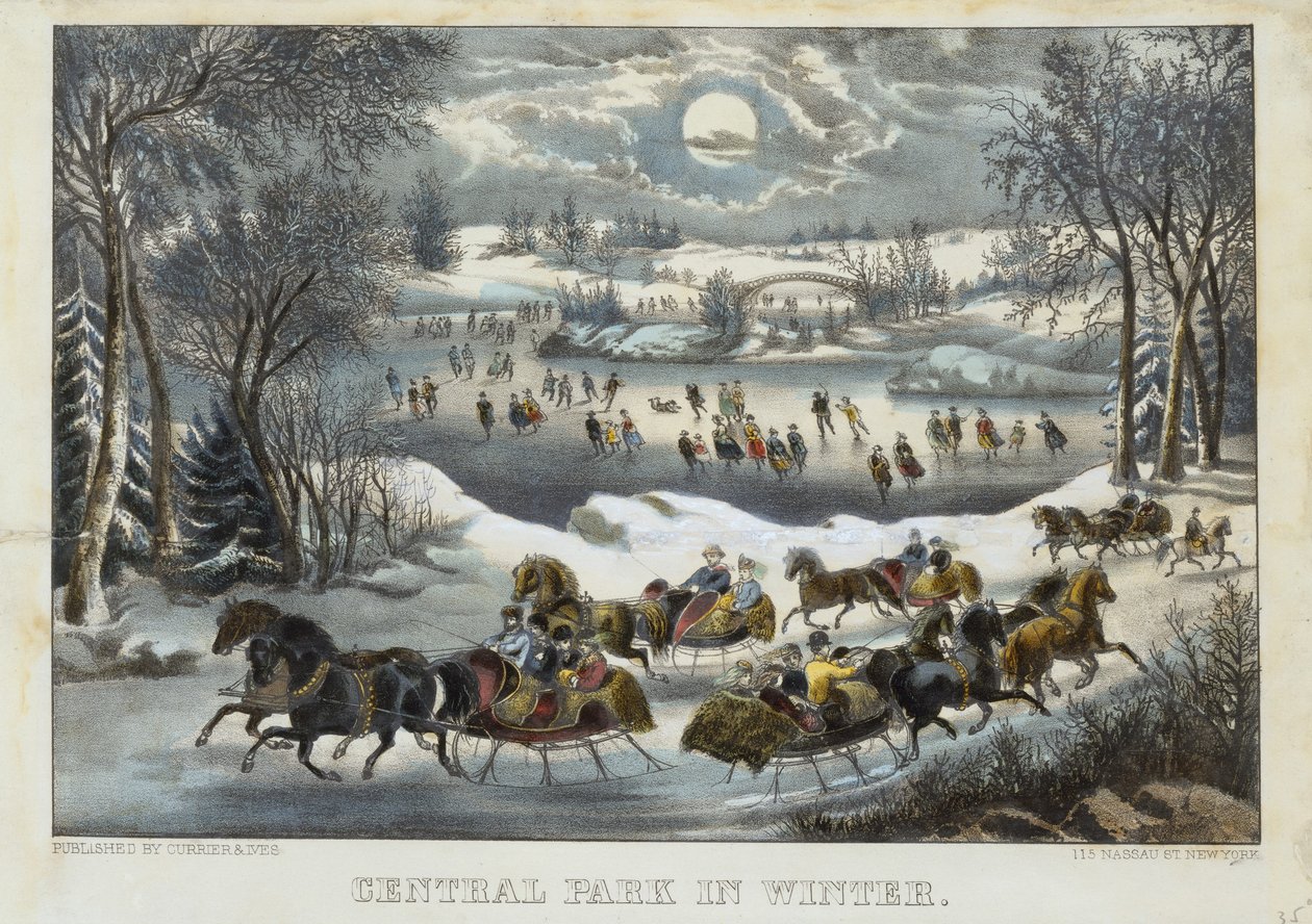 Central Park på vintern av Currier and Ives
