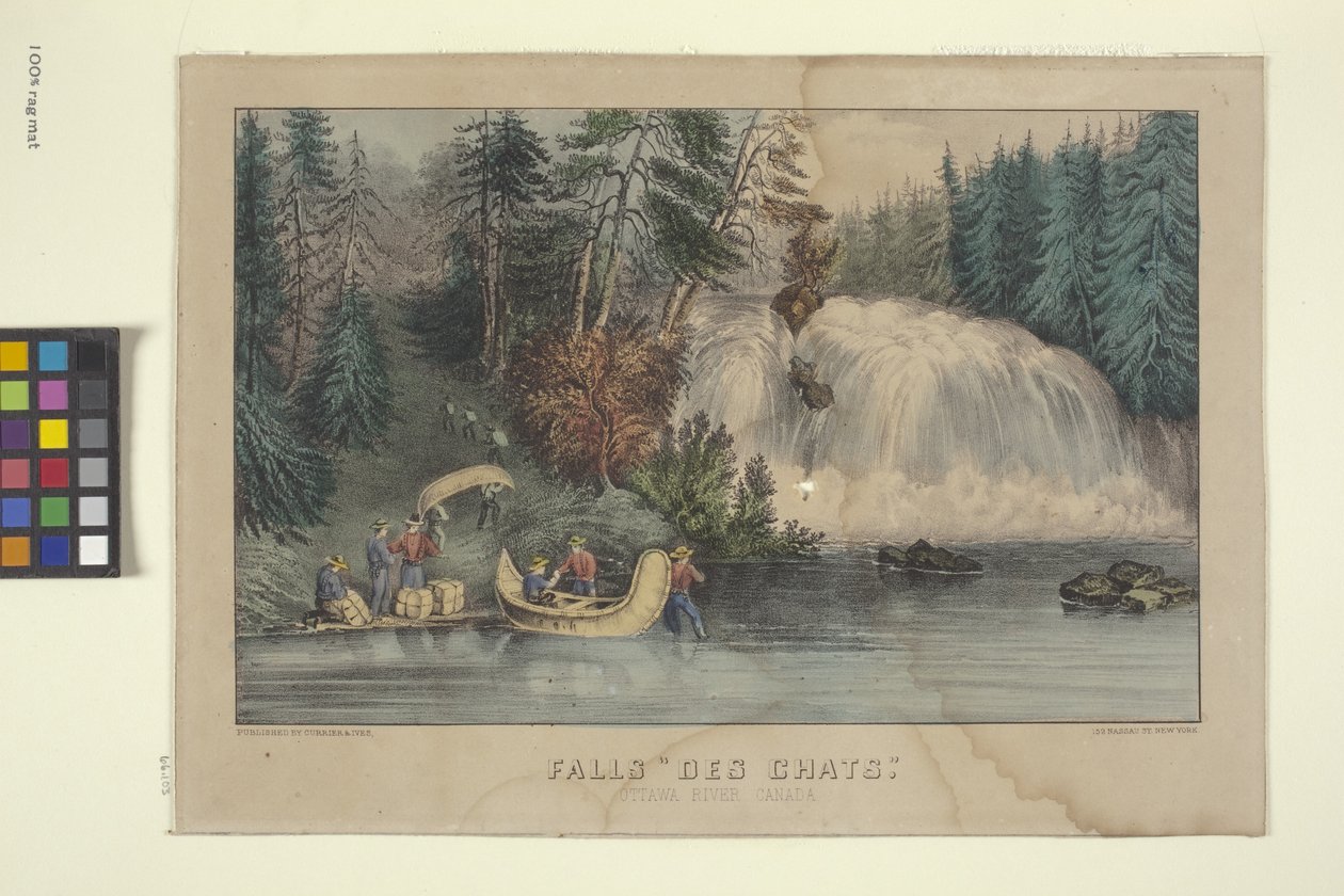 Falls "Des Chats" (handfärgad litografi) av N. and Ives J.M. (1824 95) Currier