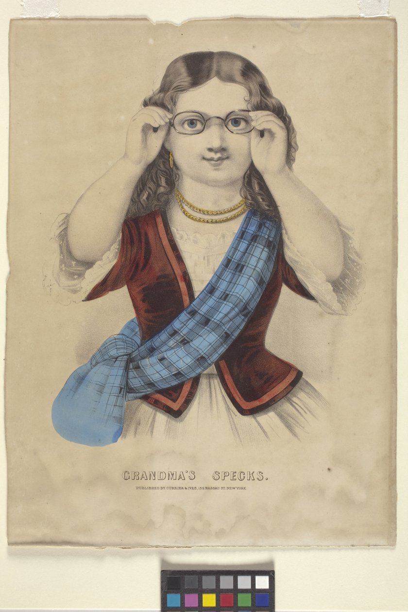 Mormors "Specifikationer" (handfärgad litografi) av N. and Ives J.M. (1824 95) Currier