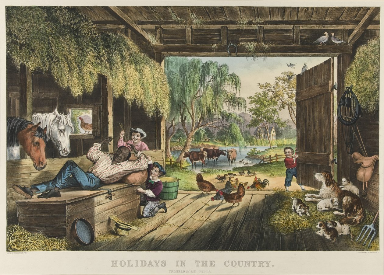 Semester på landet, besvärliga flugor av Currier and Ives