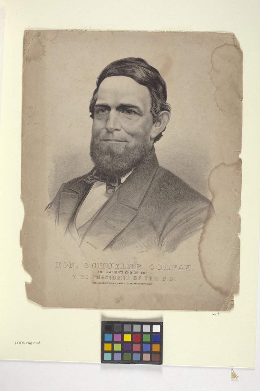 Detta. Schuyler Colfac (handfärgad litografi) av N. and Ives J.M. (1824 95) Currier