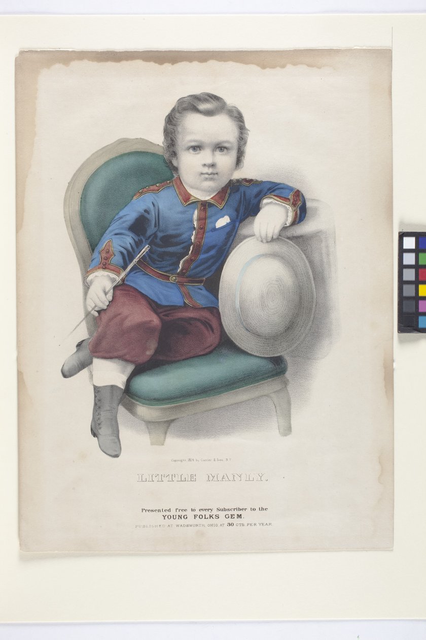 Little Manly (handfärgad litografi) av N. and Ives J.M. (1824 95) Currier