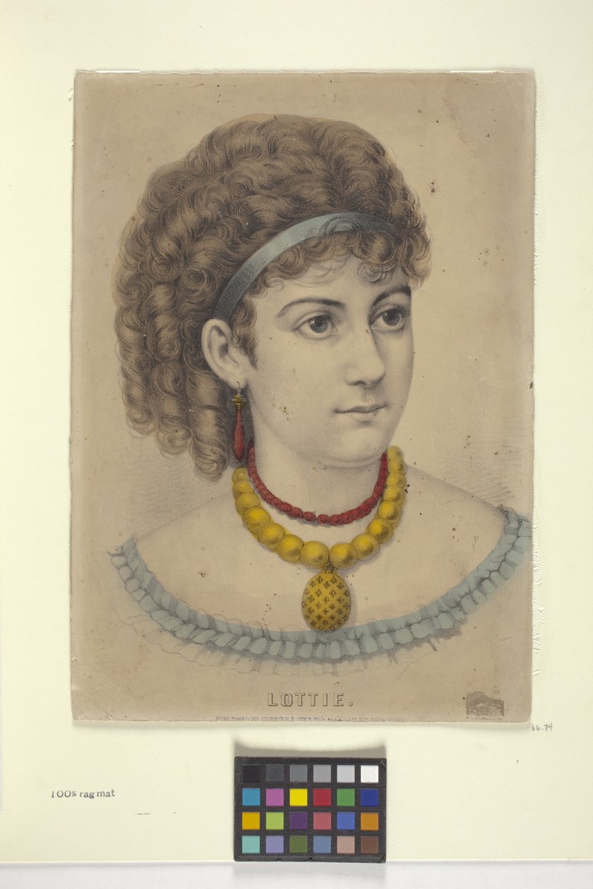 Lottie (handfärgad litografi) av N. and Ives J.M. (1824 95) Currier