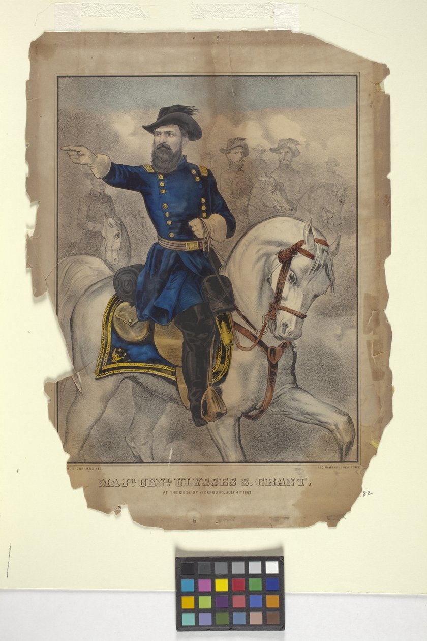 Generalmajor U. S. Grant (handfärgad litografi) av N. and Ives J.M. (1824 95) Currier