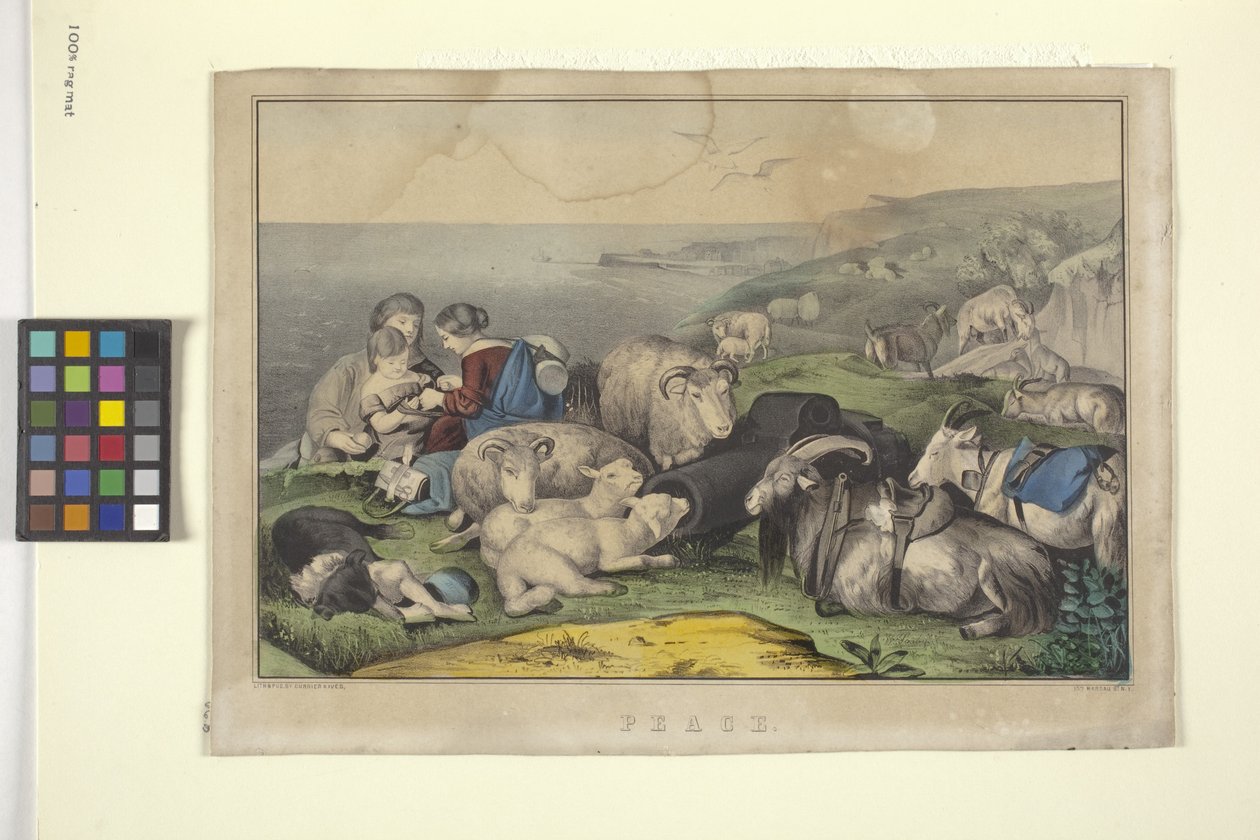 Peace (handfärgad litografi) av N. and Ives J.M. (1824 95) Currier