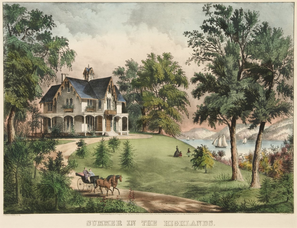 Sommar i höglandet av Currier and Ives