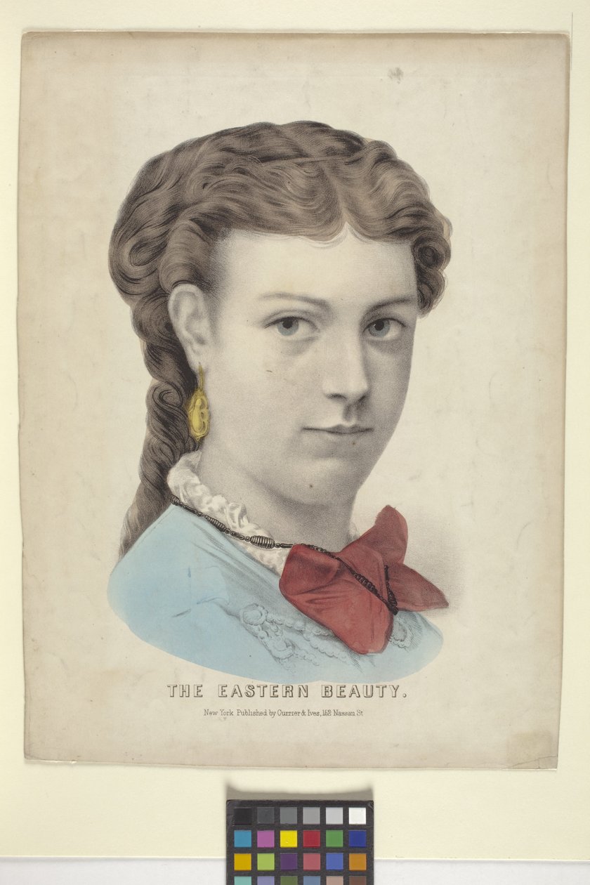 The Eastern Beauty (handfärgad litografi) av N. and Ives J.M. (1824 95) Currier