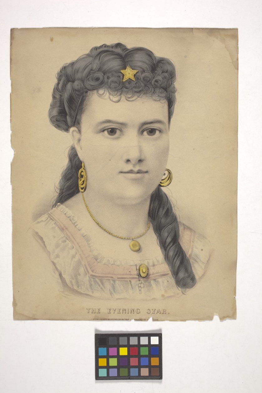 The Evening Star (handfärgad litografi) av N. and Ives J.M. (1824 95) Currier