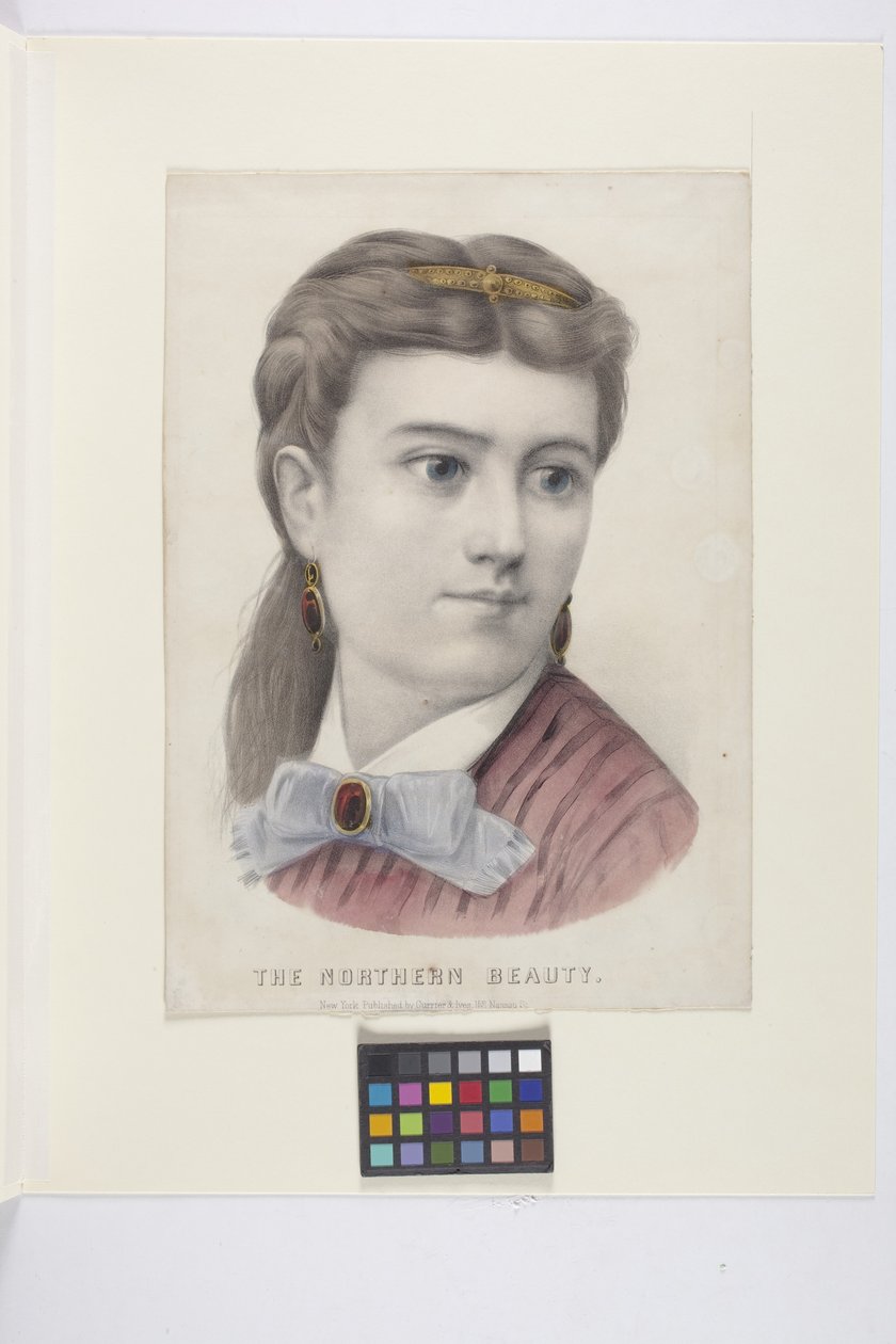 The Northern Beauty (ハンドカラー リトグラフ)スウェーデン語 av N. and Ives J.M. (1824 95) Currier