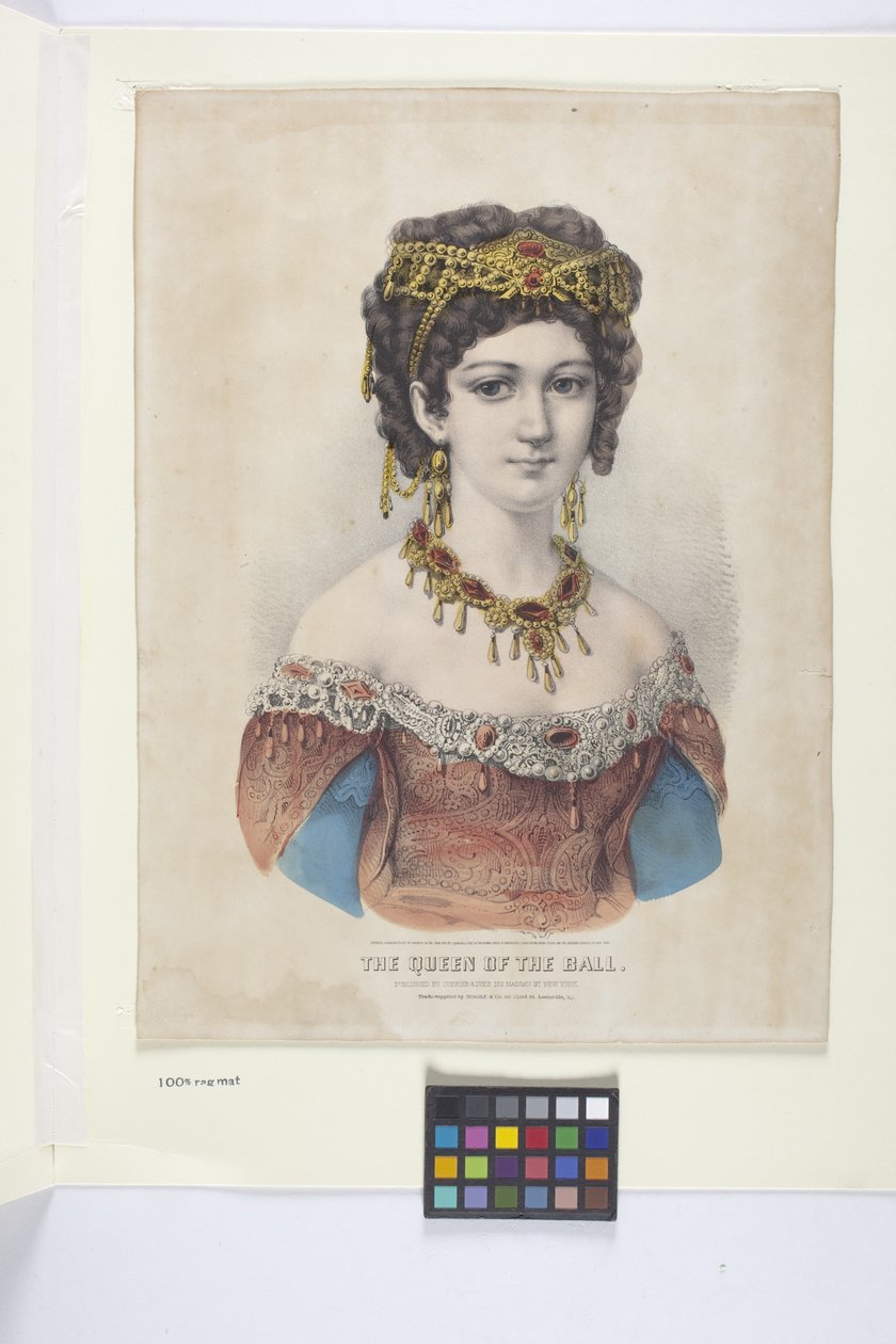 The Queen Of The Ball (handfärgad litografi) av N. and Ives J.M. (1824 95) Currier