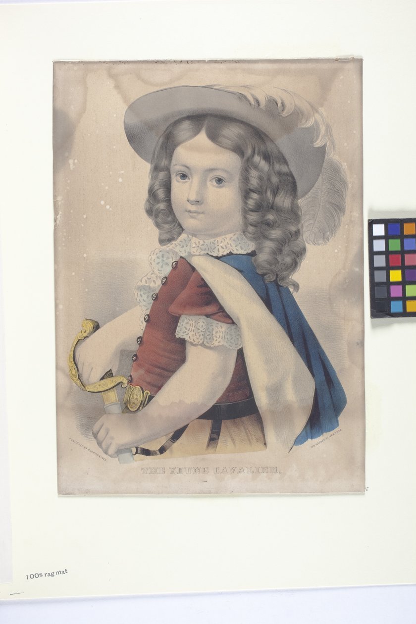 The Young Cavalier (handfärgad litografi) av N. and Ives J.M. (1824 95) Currier