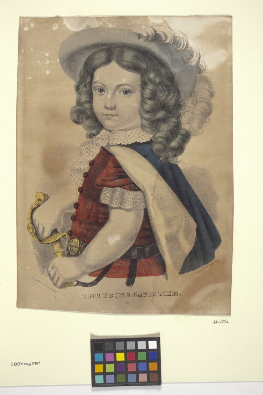 The Young Cavalier (handfärgad litografi) av N. and Ives J.M. (1824 95) Currier