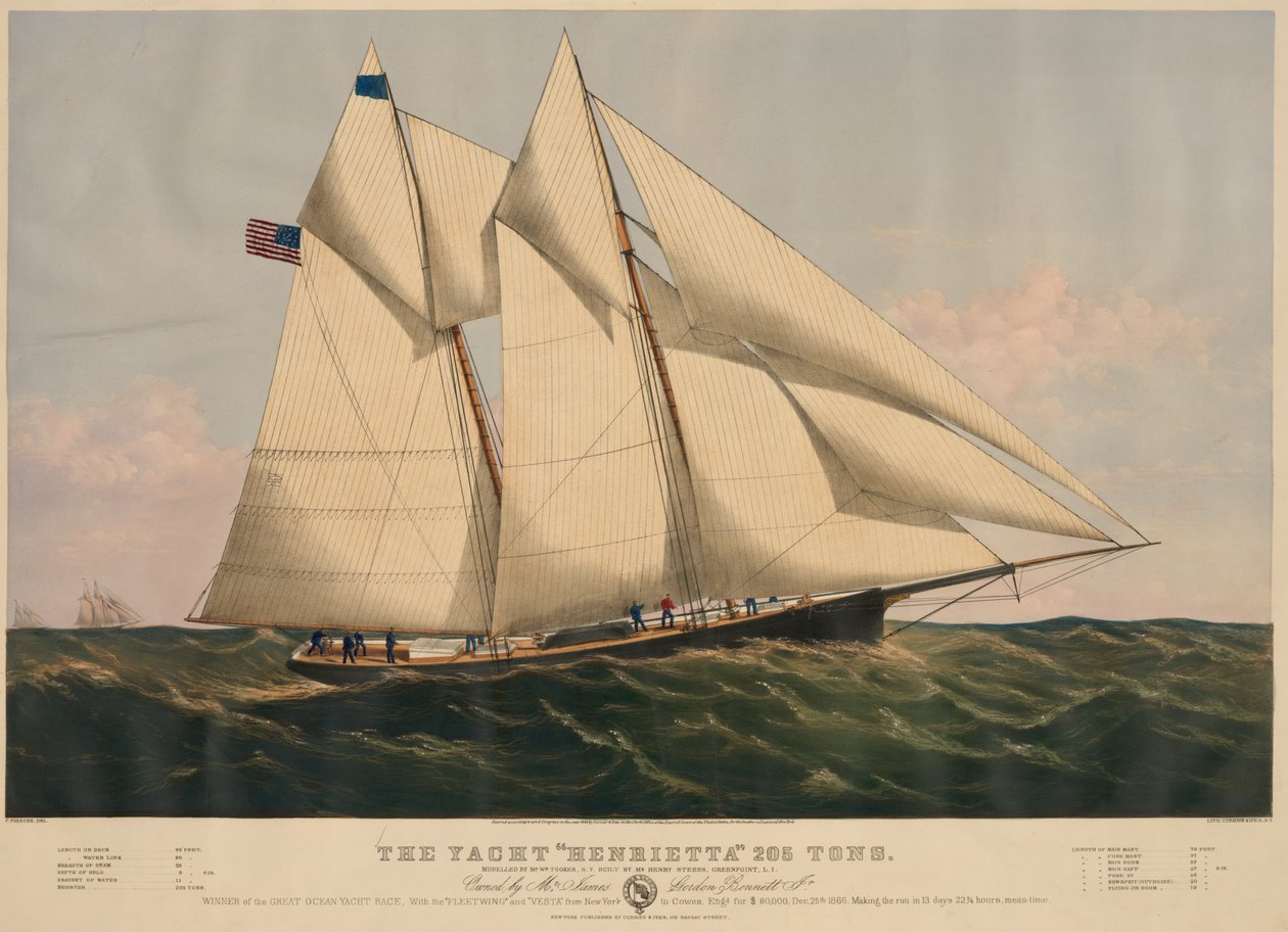 Yachten "Henrietta" 205 ton av Currier and Ives