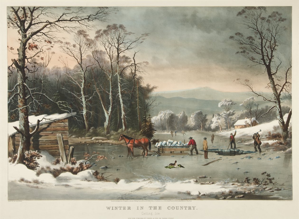 Vinter på landet, blir is av Currier and Ives