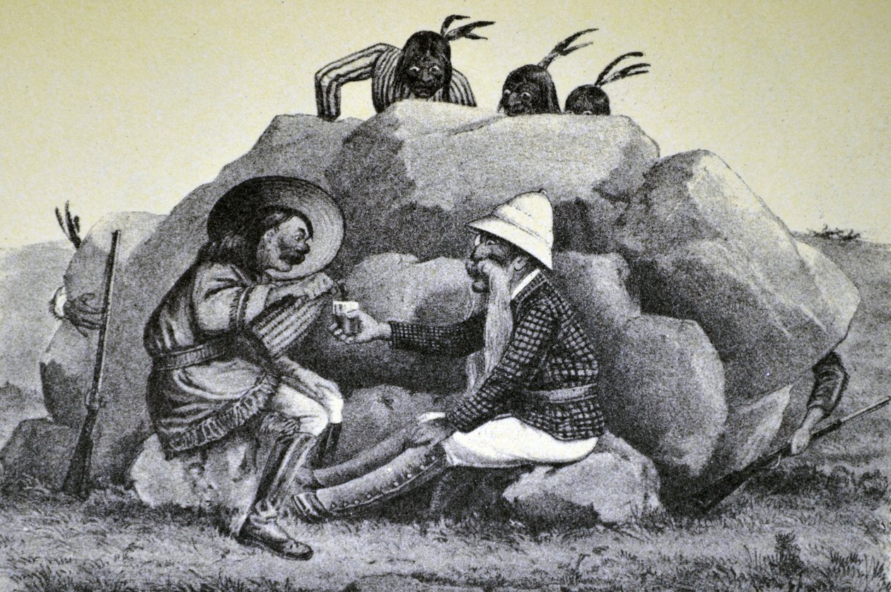 Currier & Ives Illustration 1800-talet. En ylande dyning på krigsstigen av N. and Ives, J.M. Currier