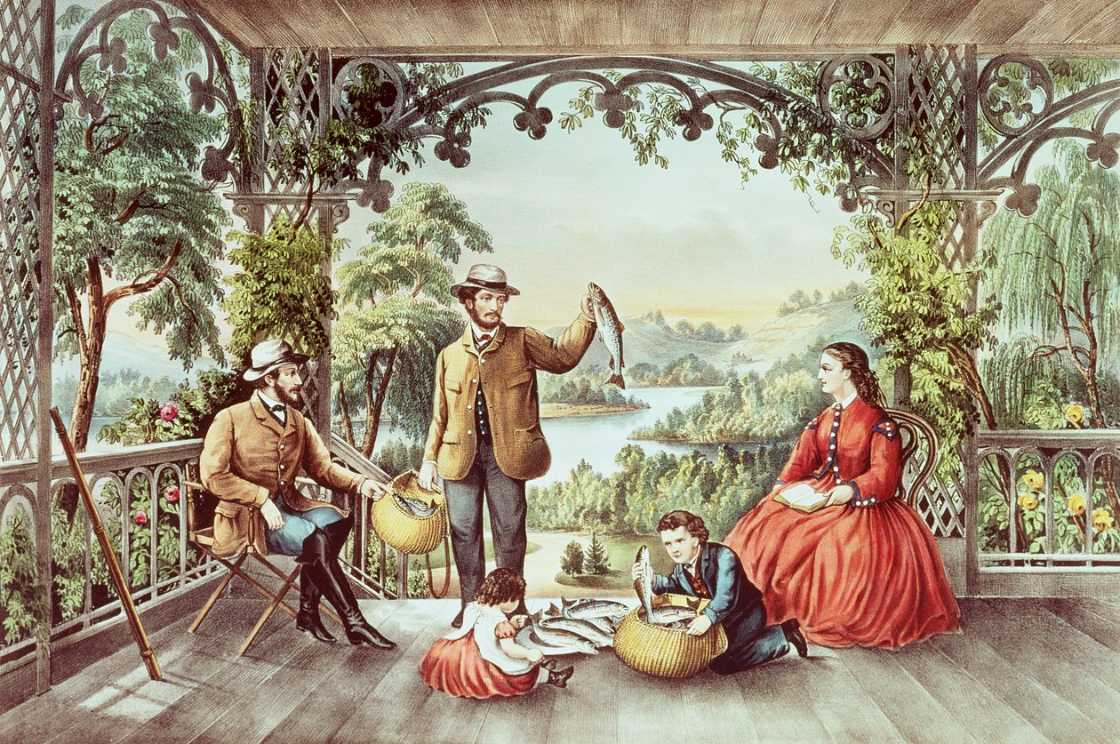 Hem från bäcken, The Lucky Fishermen av N. and Ives, J.M. Currier