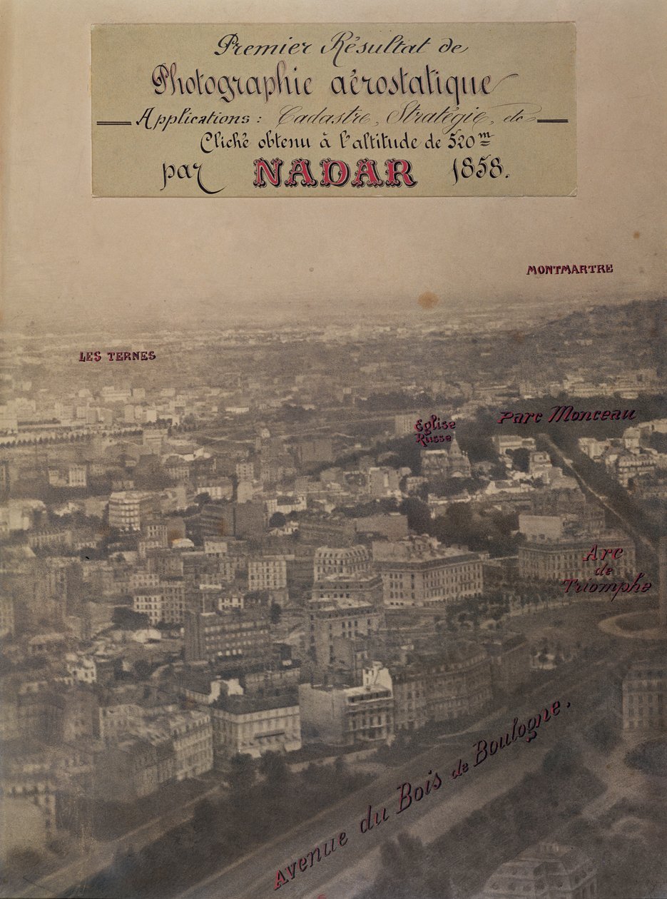 Flygfoto över Paris, c.1868 av Nadar