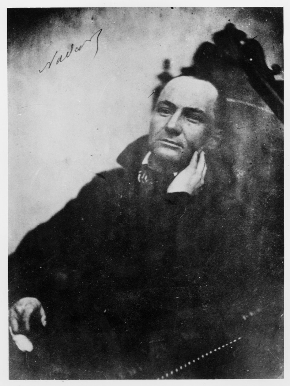 Charles Baudelaire (1821-67) sittande i en Louis XIII-fåtölj, 1855 av Nadar