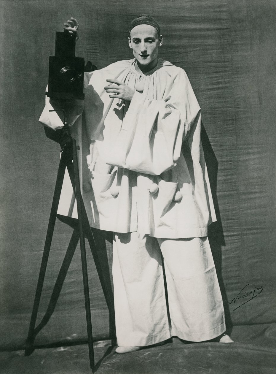 Porträtt av Jean Charles Deburau (1829-73) som Pierrot, ca 1850-60 av Nadar