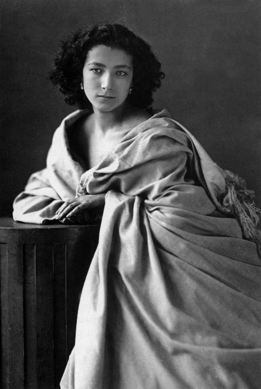Franska skådespelerskan Sarah Bernhardt (1844-1923), foto av Nadar (1820-1910) av Nadar