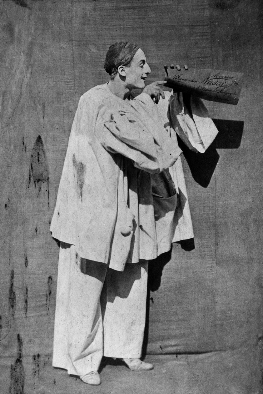 Mime Debureau : Pierrot, foto av Gaspard Felix Tournachon aka Nadar och Adrien Tournachon aka Nadar the Young av Nadar