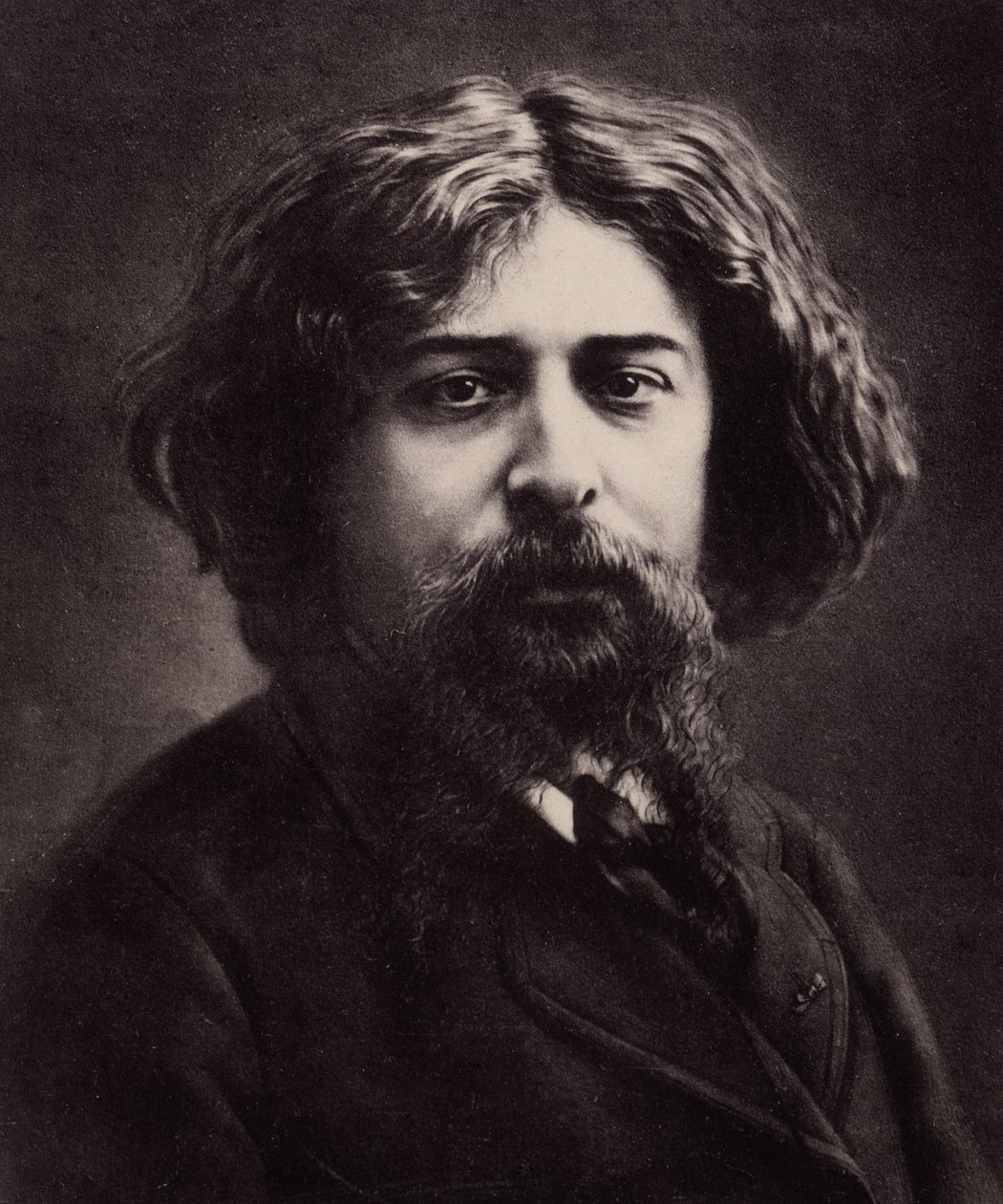Porträtt av Alphonse Daudet (1840-1897), fransk författare (foto) av Nadar