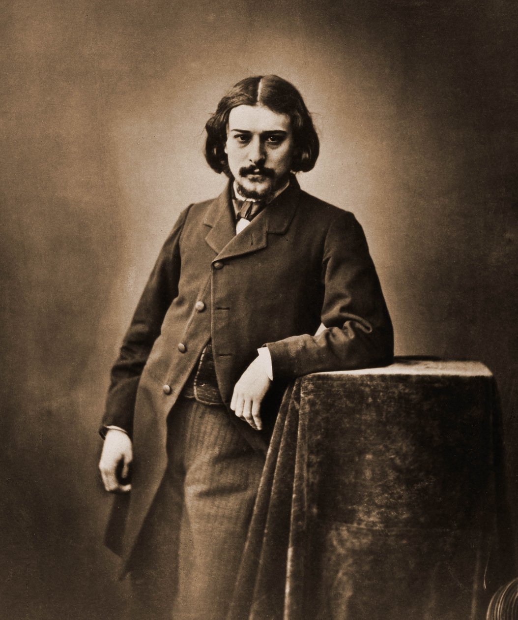 Porträtt av Alphonse Daudet, poet, romanförfattare 1840-1897 (foto) av Nadar