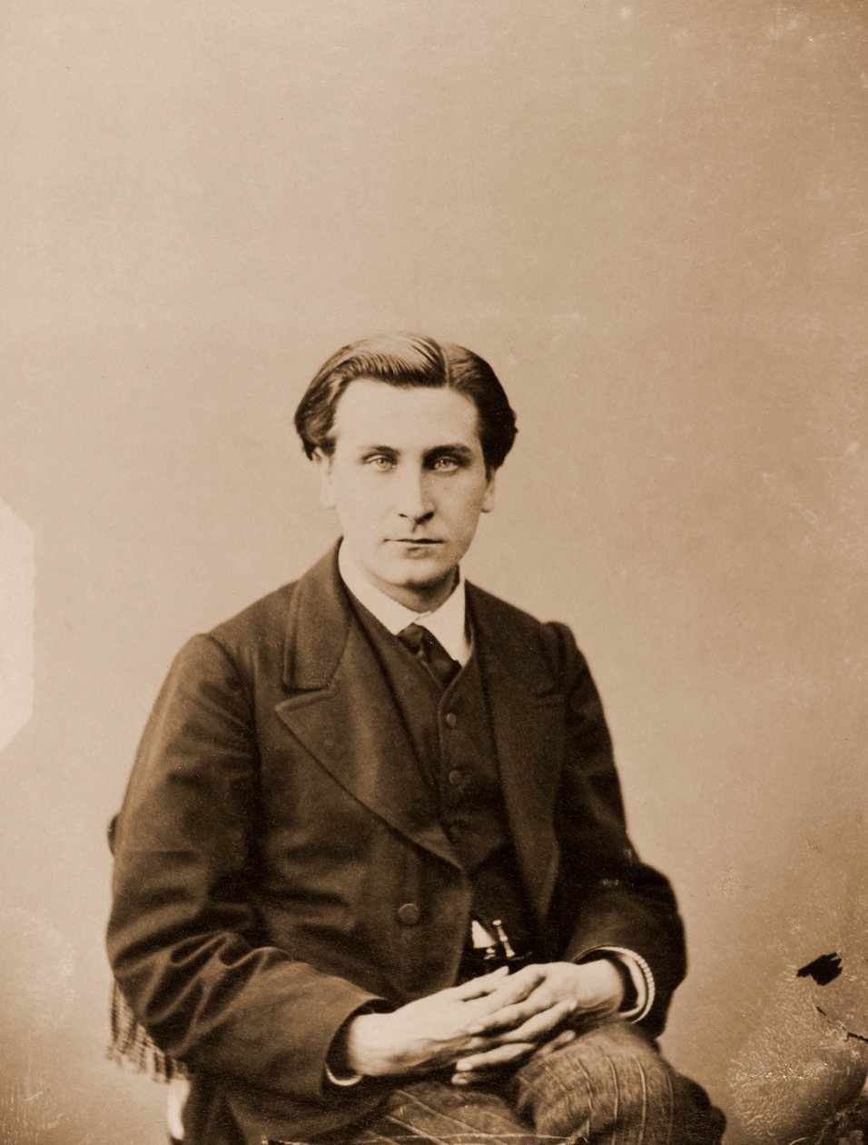 Porträtt av Francois Coppee, poet 1842-1908 (foto) av Nadar