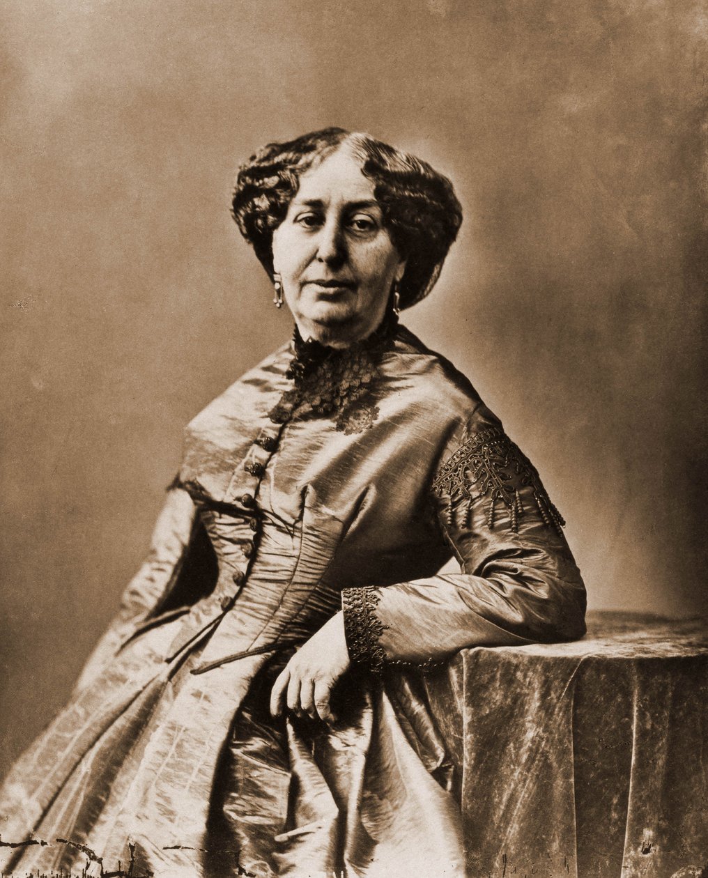 Porträtt av George Sand (Aurore Dupin, Baronne Dudevant) (1804-1876), romanförfattare (foto) av Nadar