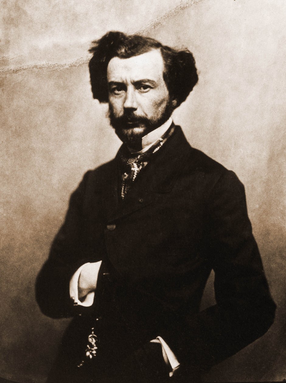 Porträtt av Maxime Du Camp, författare 1822-1894 (foto) av Nadar