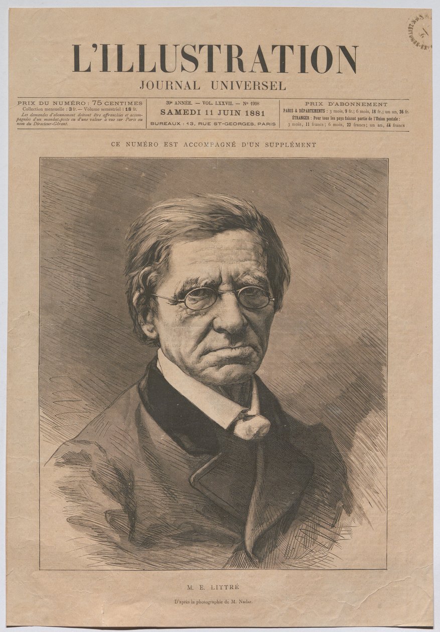 M. E. LITTRÉ av Nadar