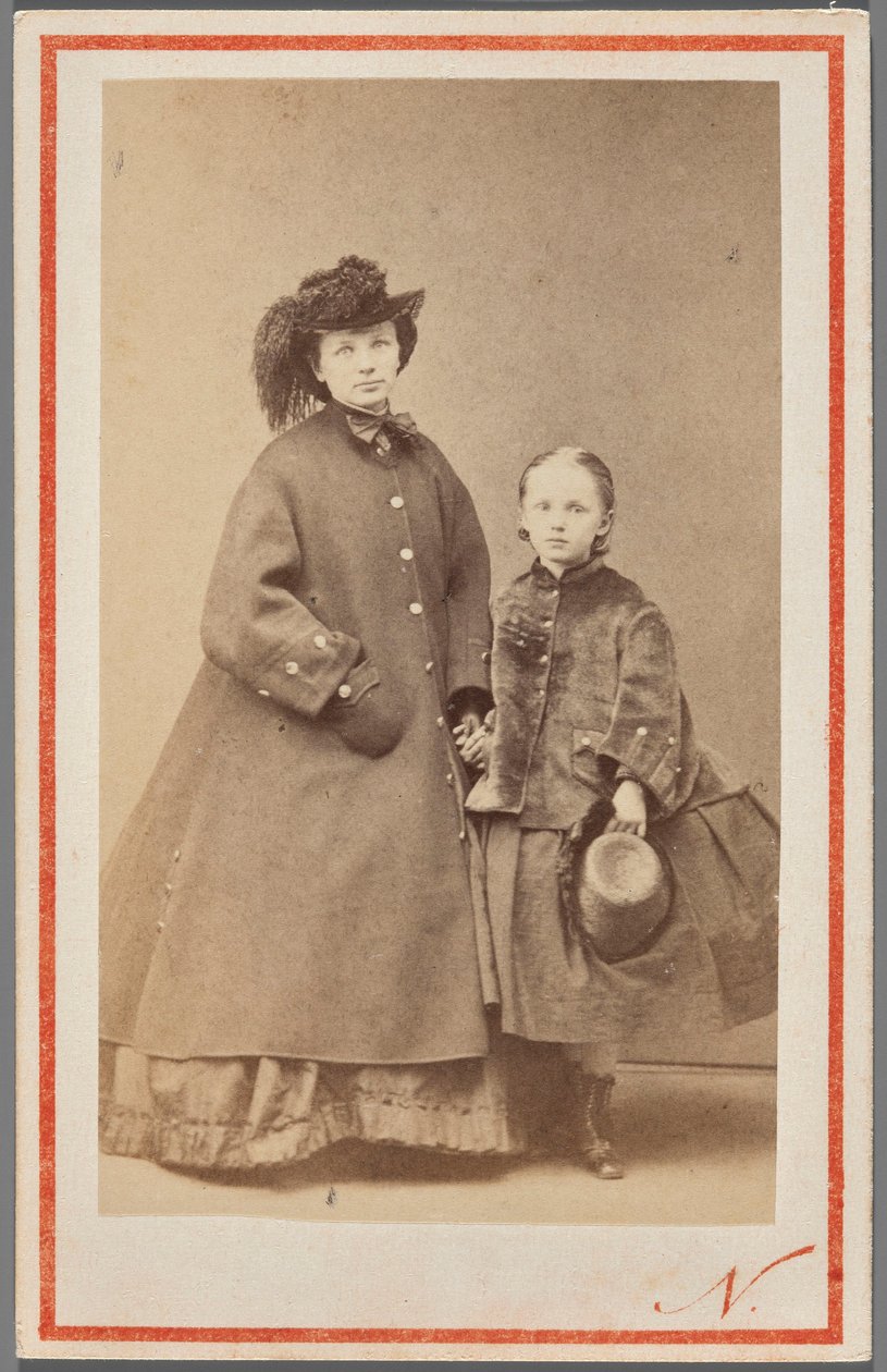 Porträtt av Jadwiga Garczyńska, född Pruszak (1834-1917), med sin dotter av Nadar