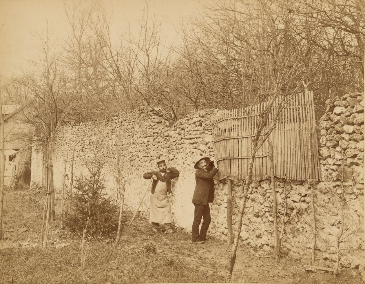 Ermitage de Sénart, en trädgårdsmästare och Jules Belaube av Nadar [Gaspard Félix Tournachon]