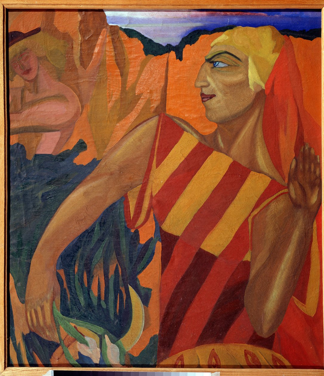 Medee - Kostymdesign för baletten The Golden Fleece (Medea. Costume Design for the Ballet The Golden Fleece) - Målning av Nadhezhda Vladimirovna Lermontova (1885-1921), olja på duk av Nadezhda Vladimirovna Lermontova