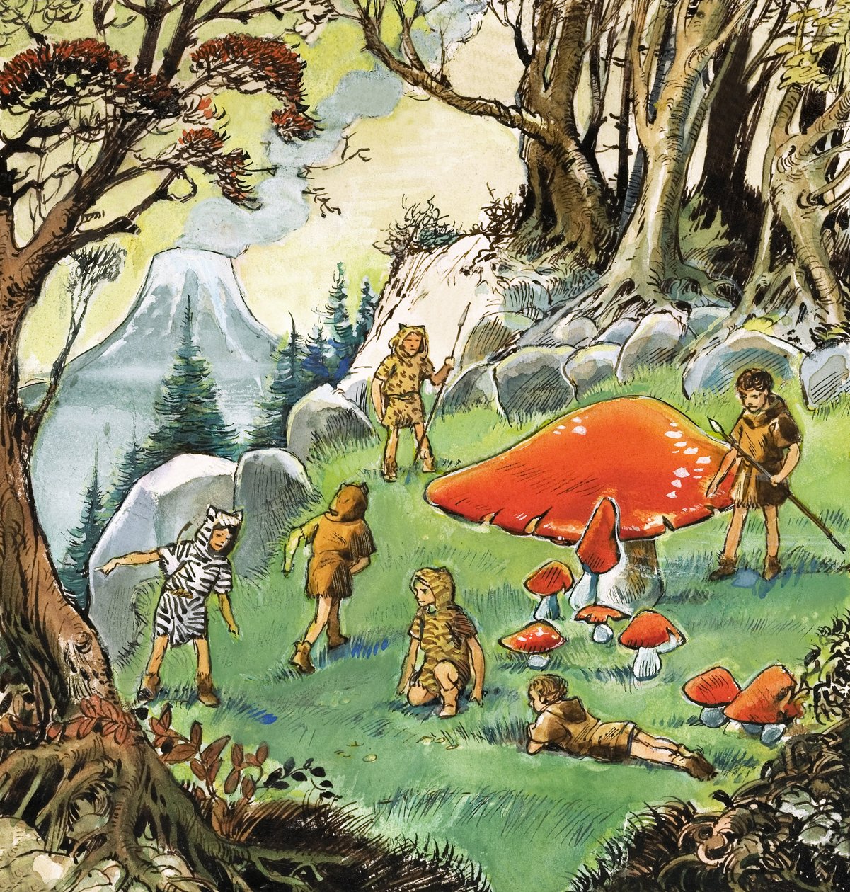 The Lost Boys, illustration från "Peter Pan" av J.M. Barrie (gouache på papper) av Nadir Quinto