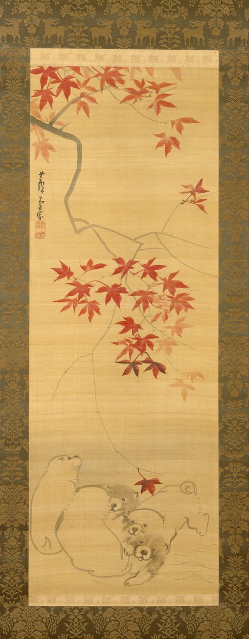 Puppies Under a Maple Branch av Nagasawa Rosetsu