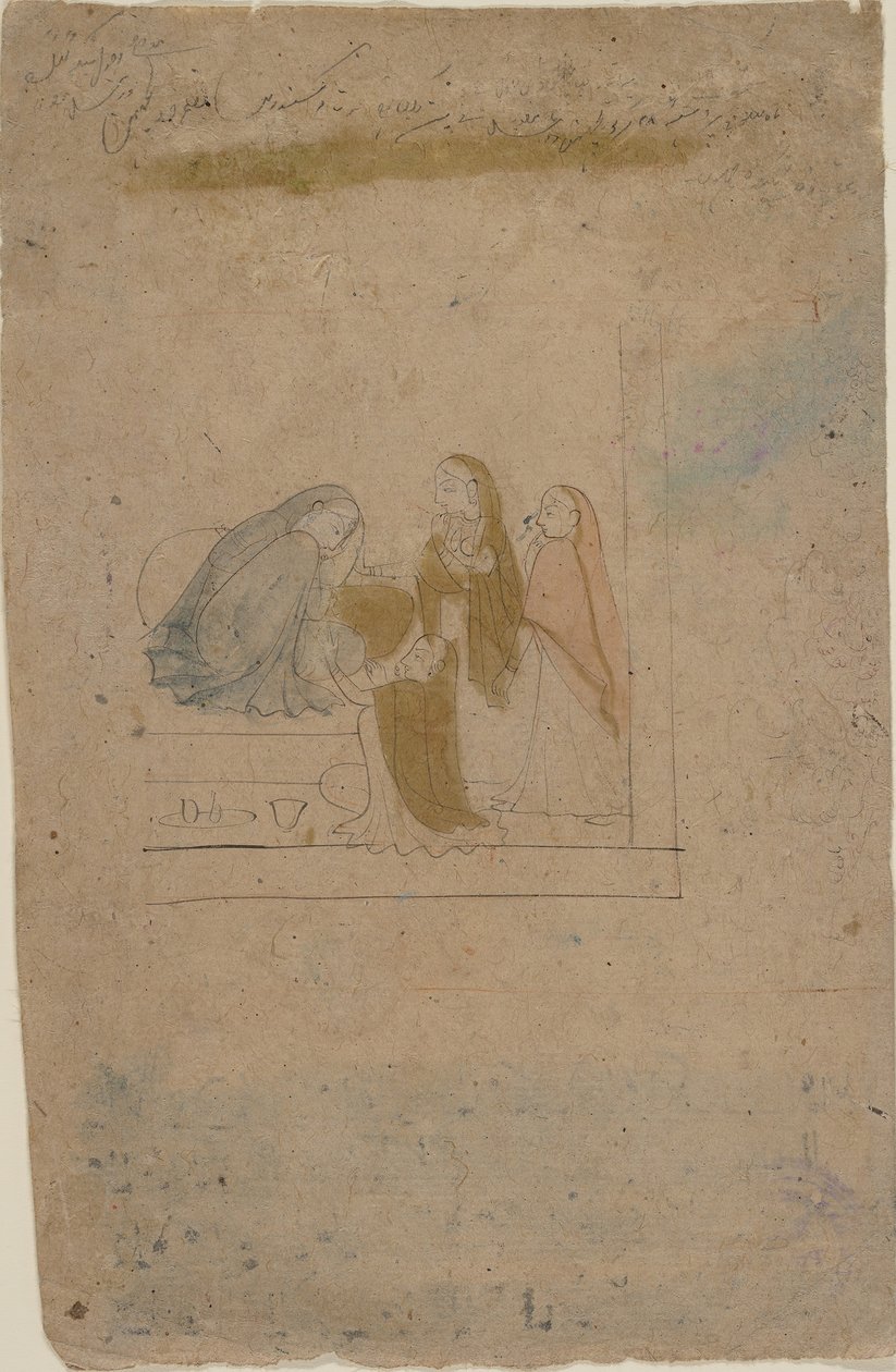 En dam med skötare, ca. 1775-80. av Nainsukh