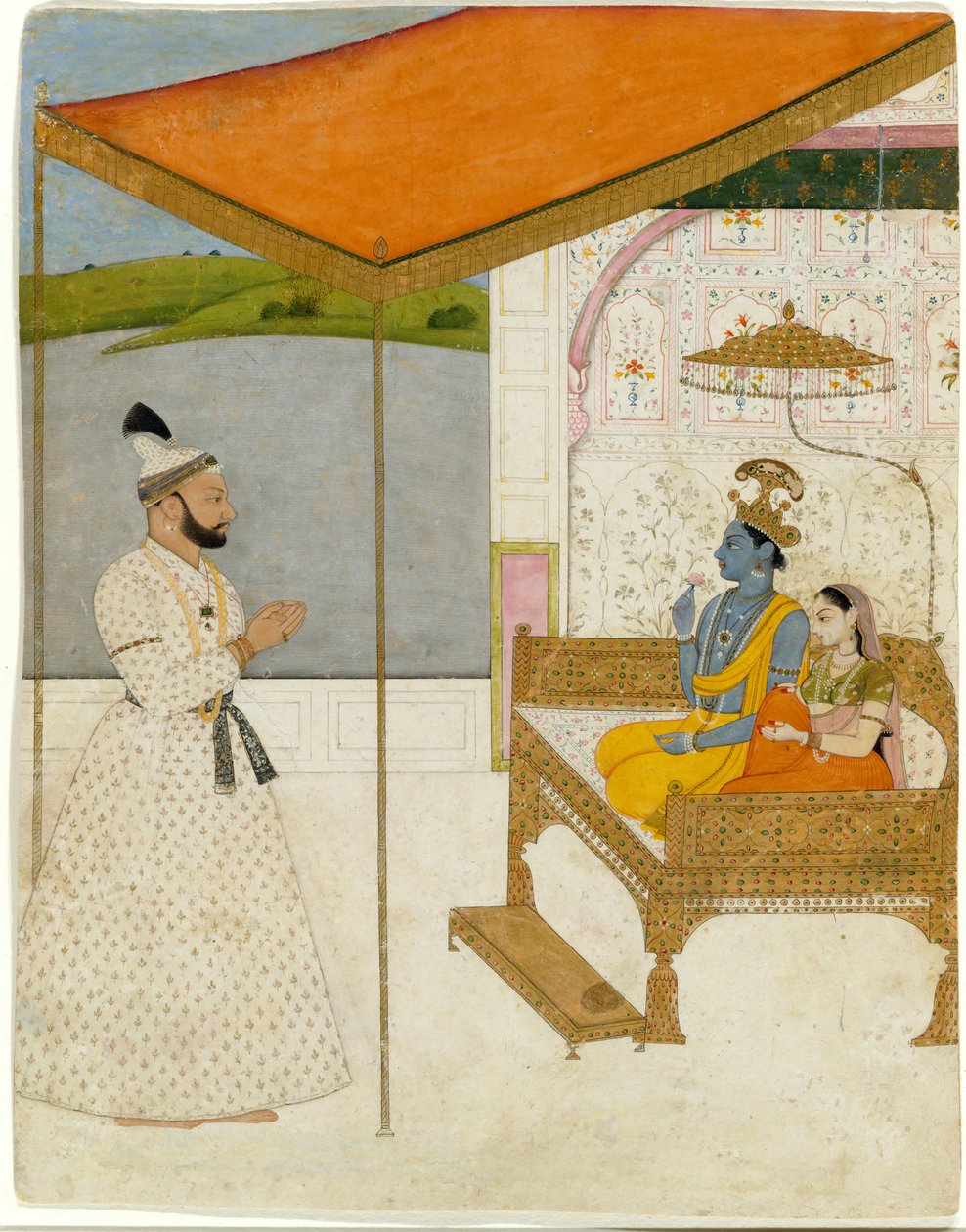 Raja Balwant Singhs vision av Krishna och Radha, ca. 1745-50. av Nainsukh
