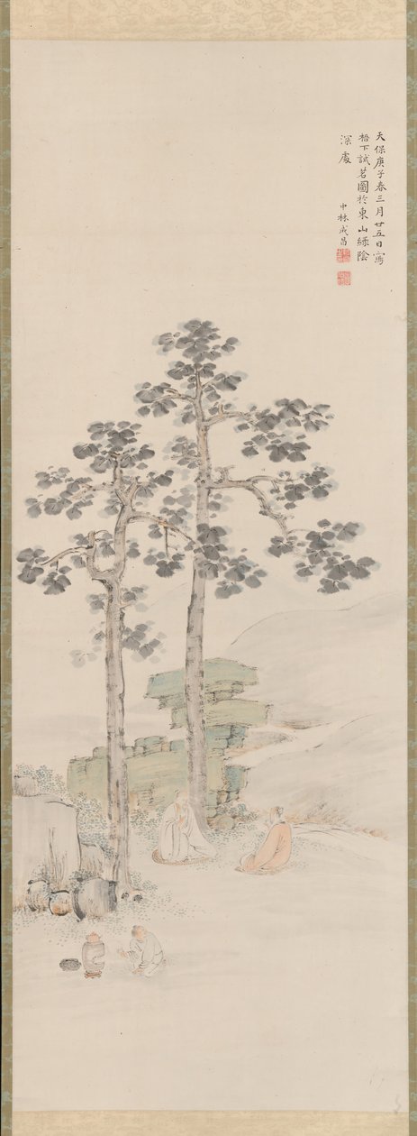 Provtagning av te under Wu-träden, 1840. av Nakabayashi Chikuto