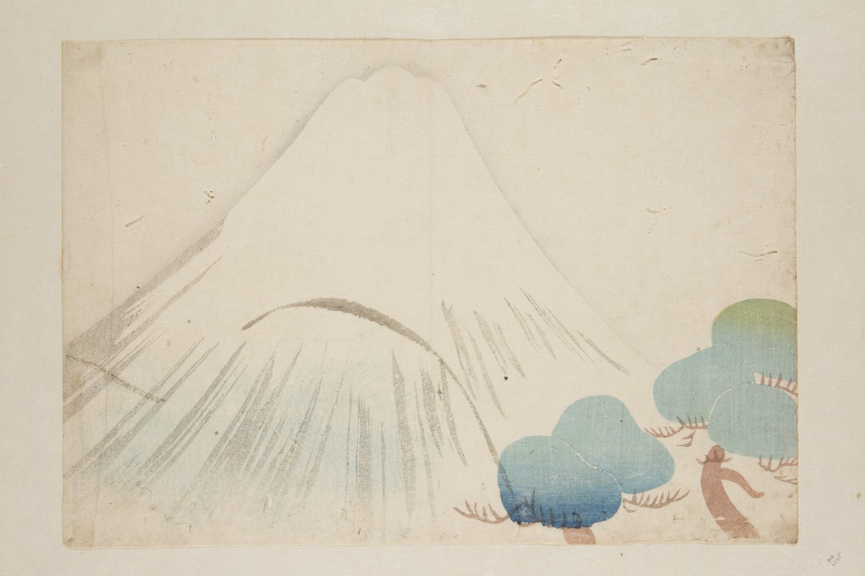 Fuji (träblock i färg) av Nakamura Hochu