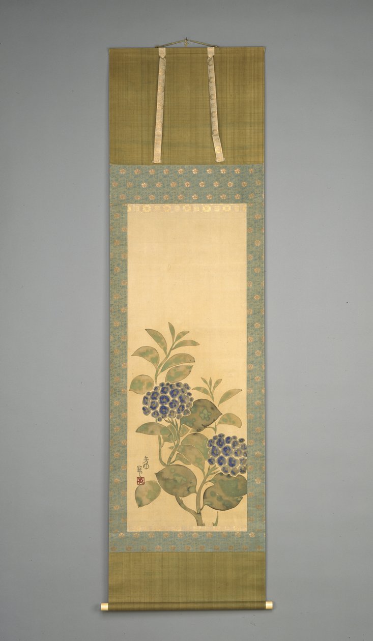 Hortensia, tidigt 1800-tal (bläck och akvarell på papper) av Nakamura Hochu