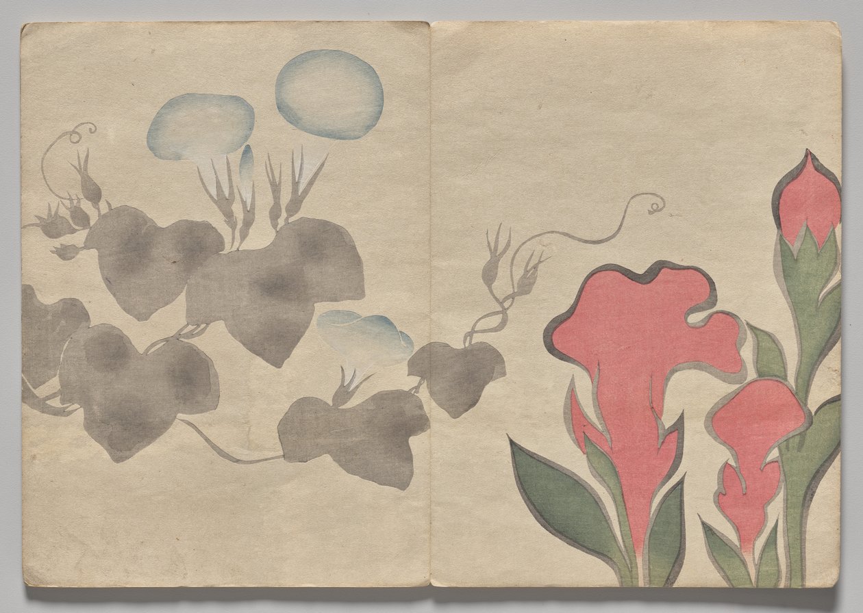 Scen från The Kōrin Picture Book (volym 1) av Nakamura Hochu
