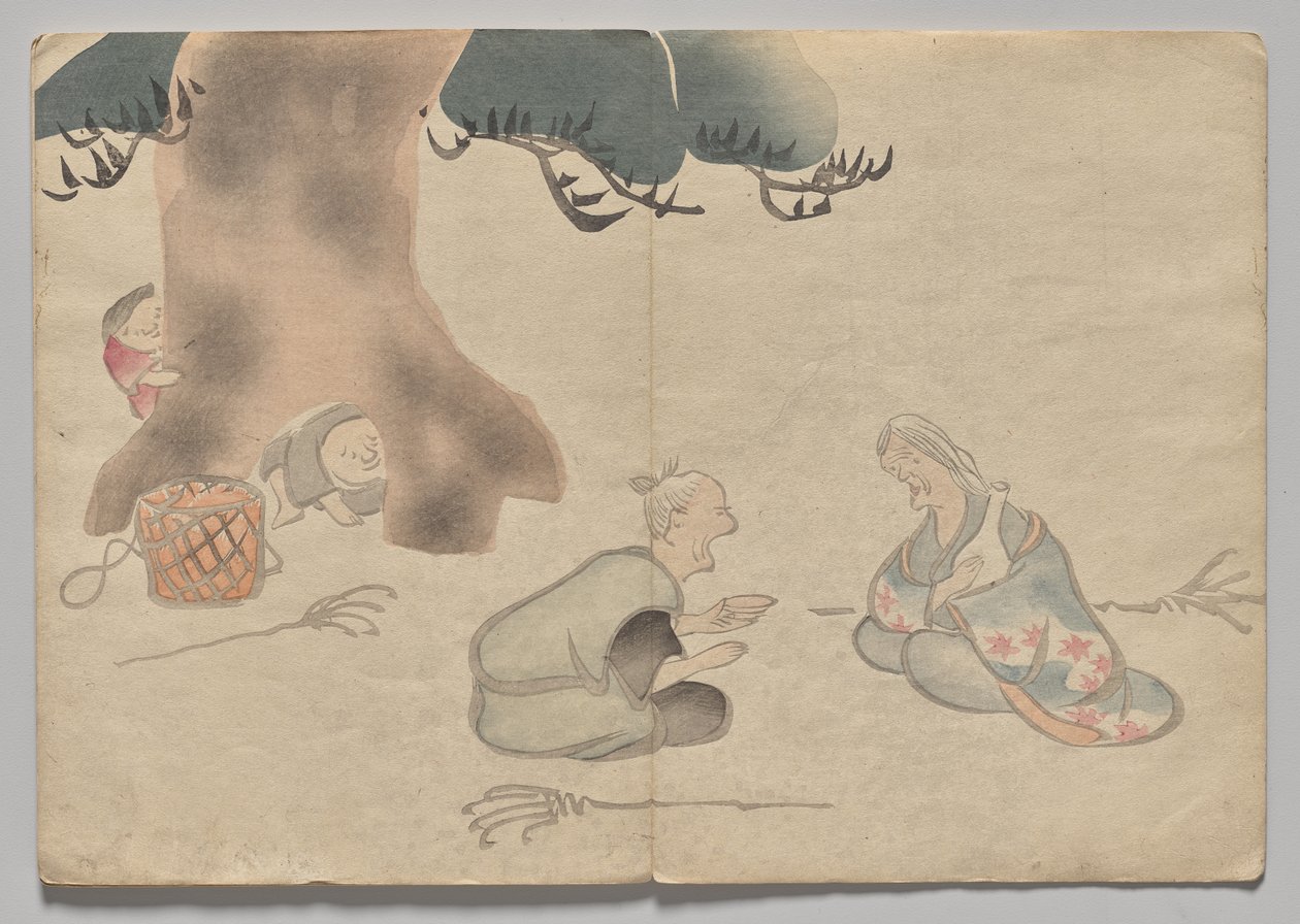 Scen från The Kōrin Picture Book (volym 1) av Nakamura Hochu