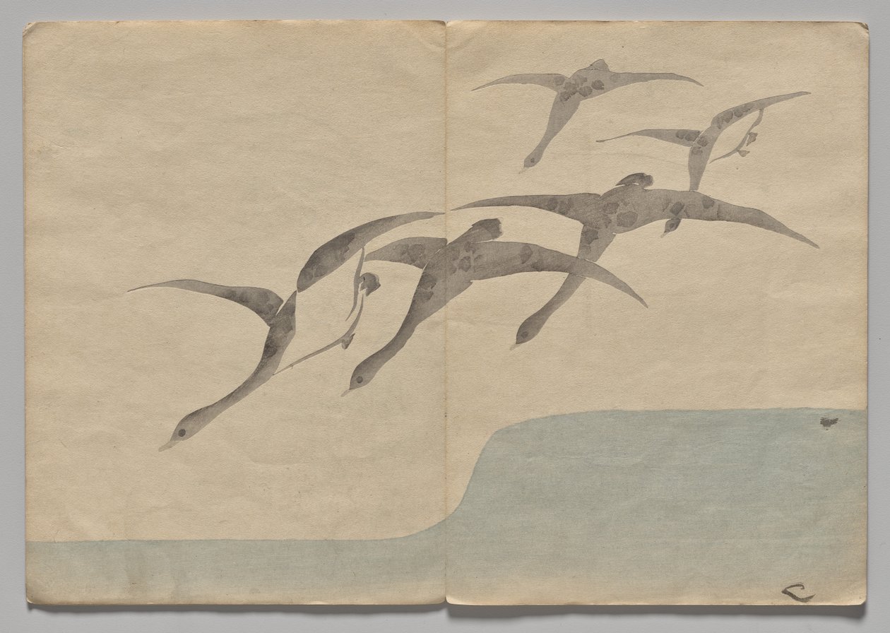 Scen från The Kōrin Picture Book (volym 1) av Nakamura Hochu