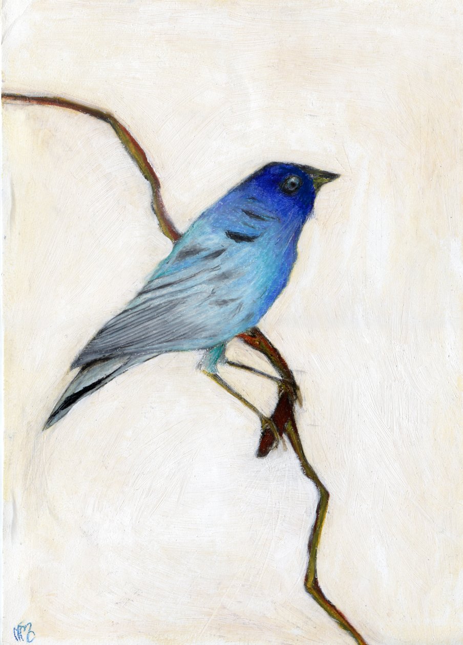 Little Blue, 2012, (oljepastell på papper) av Nancy Moniz Charalambous