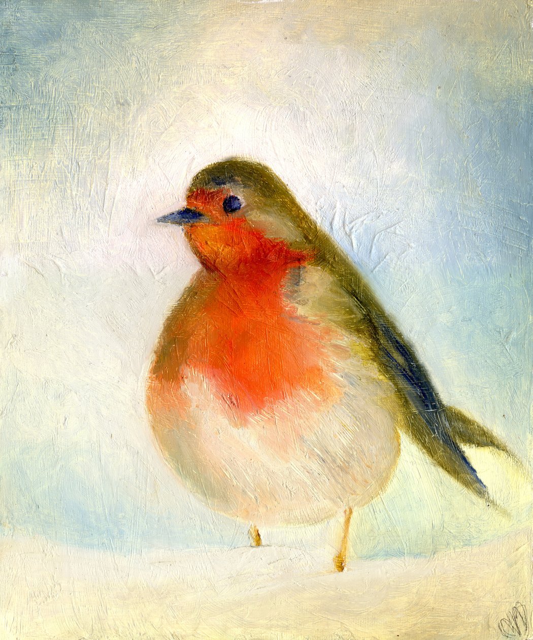 Wintry, 2011, (olja på dukskiva) av Nancy Moniz Charalambous