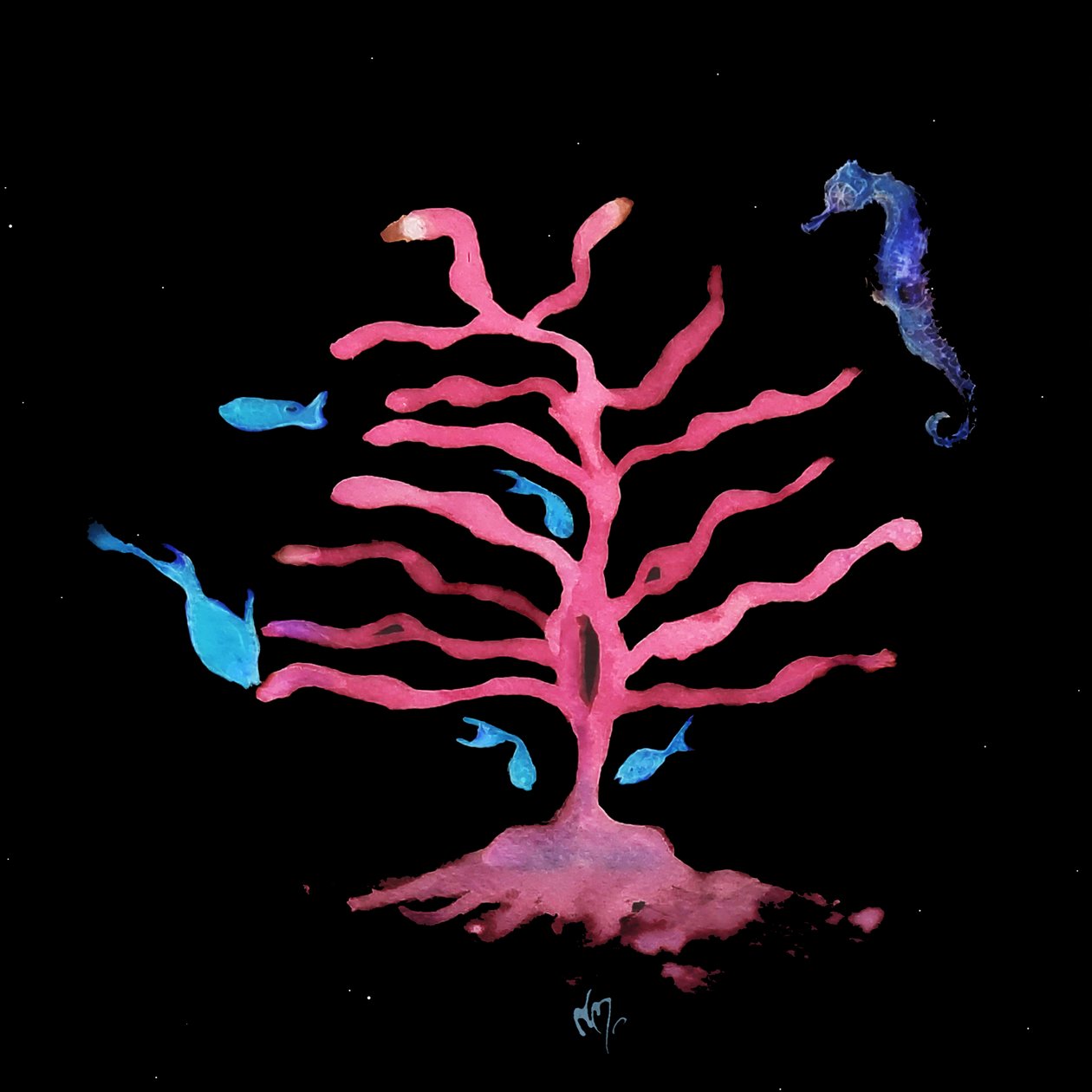 The Seahorse Tree, 2020 (blandade media) av Nancy Moniz Charalambous