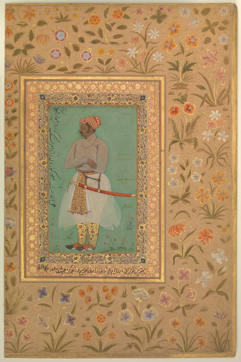 Porträtt av Maharaja Bhim Kanwar av Nanha