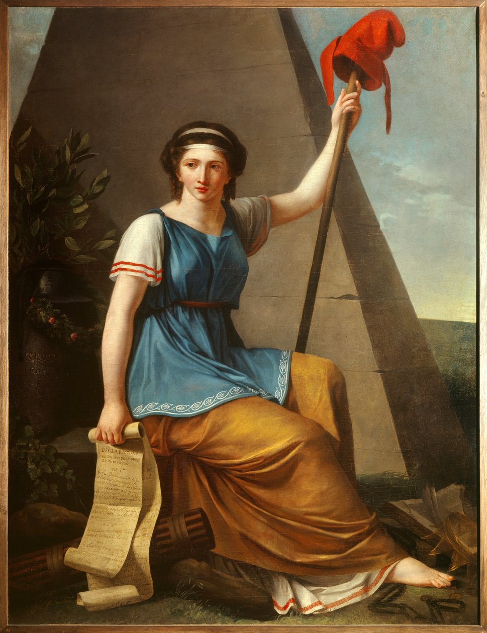 Liberte Allegorie de la Liberte som en kvinna med en frygisk hatt. Målning av Nanine Vallain (verksam mellan 1785-1810) 1794 Sön. 1,28 x 0,97 m av Nanine Vallain